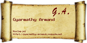 Gyarmathy Armand névjegykártya